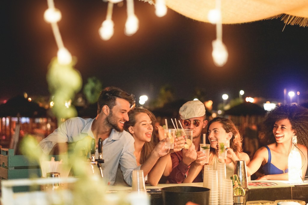 Group of friends enjoying their night out