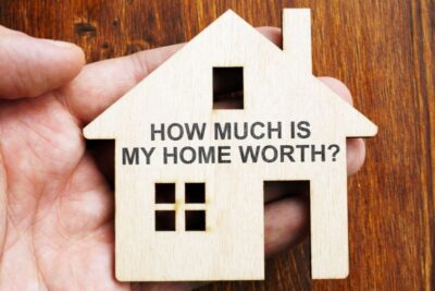 how much is my home worth sign on the model of house